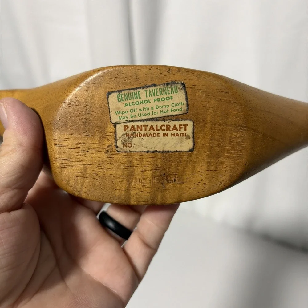 MCM Carved Wood Hors D'oeuvres Server Haiti Vintage 1950s Sculpture